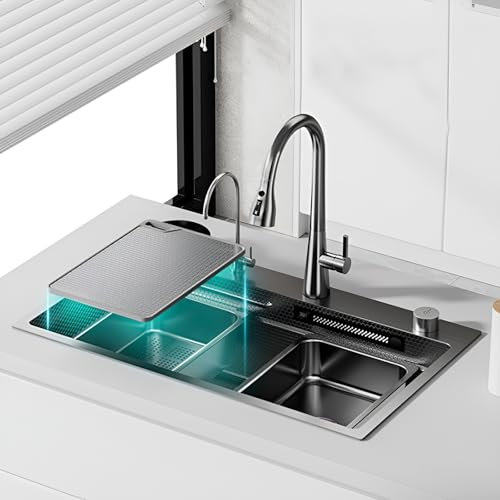 Fregadero De Cocina Inteligente De Acero Inoxidable 304, Fregadero Cocina De 65 X 46 Cm, Estación De Trabajo Empotrada, Fregadero