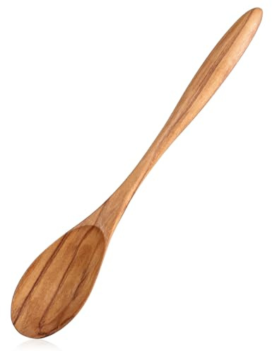 Wooden Spoons, 8.3 L x 1.6 W Small Wooden Honey Spoon for Eating, Natural Olive Wood Spoon Dinner Tablespoon Stirring Spoons for Sugar, Honey, Coffee, Soup, Tea, Spice, Dessert, Cereal