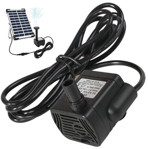 Bomba solar de agua DC 22V-24V 3W Mini Bomba de fuente solar para el acuario de pájaros de estanque de jardín, característica de agua sumergible tranquila de 300 l/h con spray de 4.9 pies, sin p