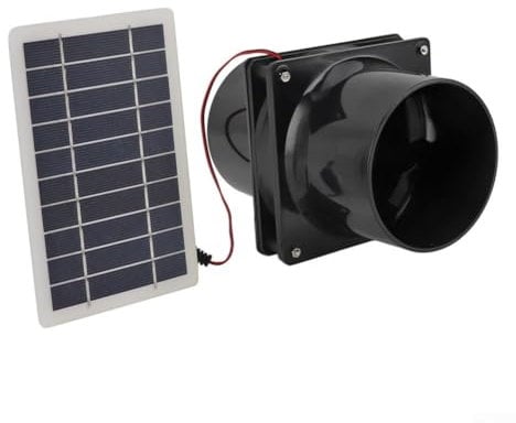 Solar Panel Exhaust Fan, 10W 12V Solar Panel Fan Kit, Used for Small Chicken Coops, Greenhouses, Sheds, Pet Houses, Window Exhaust(black)