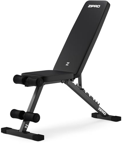 ZIPRO Panca Palestra Multifunzione Pesi Addominali Regolabile Fitness Schienale 7 Livelli Seduta Inclinabile Declinabile Robusta 300kg Banco Allenamento Domestico Casa Full Body - Stride Nero