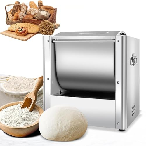 HYEFDWS Teigmischer, Edelstahl, kommerziell, Spiralknetmaschine mit 6 kg Fassungsvermögen für Restaurants und Bäckereien, elektrischer Brot- und Nud