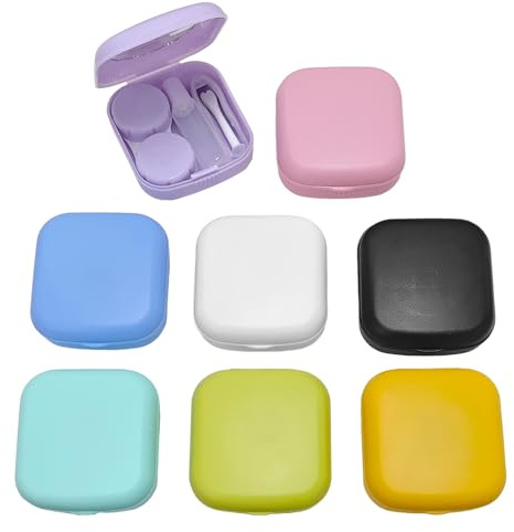 Juego De Estuche Para Lentes De Contacto De 8 Piezas, Juego De Accesorios Para Anteojos, Dispositivo De Almacenamiento Para Lentes De Contacto, Que Incluye Pinzas, Ventosa Y Espejo (8 Colores).