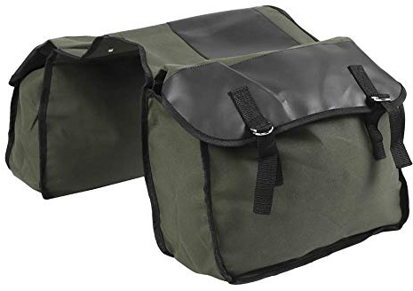 Cocoarm Bolsa de Sillín de Lona Verde Militar de Gran Capacidad para Bicicleta, Accesorios para Portaequipajes Trasero, Diseño Multifuncional, Uso Versátil, Almacenamiento de Gran Capacidad