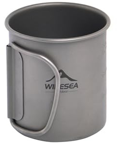 Taza de camping de titanio – Taza exterior de 3 pulgadas | Vaso de viaje de titanio – Vaso ligero con de de 375 ml para senderismo y camping, ideal para bebidas calientes o frías