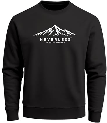 Neverless® Sweatshirt Herren Frontprint Berge Adventure Natur Grafik Print Pullover mit Print Fashion Streetwear