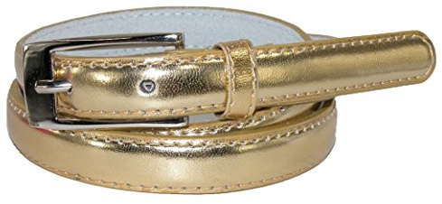 CTM Women's Skinny Leather Dress Belt