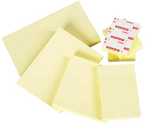 Kores Haftnotizen notes, 100 x 75 mm, blanko, gelb VE=6