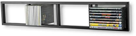 You Have Space Modern Wall Mount Cd DVD Media Rack Storage Metal Shelf Organizer (Black)