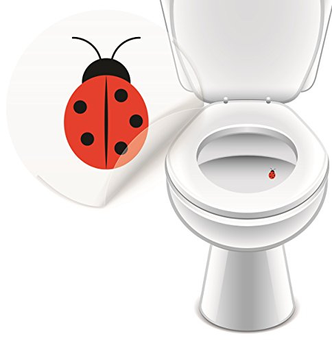 WC Aufkleber Marienkäfer, Toilettensticker Pissior Tattoo Badausstattung 4er Set- LK-Trend & Style