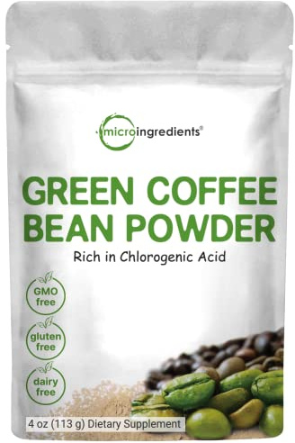 Pure Green Coffee Bean Extract, 4 Ounce | Natural Caffeine, Green Coffee Bean with 50% Chlorogenic Acid | Vegan Friendly, Filler Free