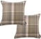 McAlister Textlies Heritage | 2er Pack Kissenbezüge im Karierten Tartan Muster | 43 x 43 cm in Beige Natur | Deko-Kissenbezüge im zeitlosen Karomuster
