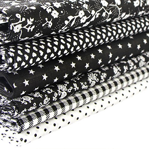 6 Stück Baumwolle Stoffen Patchwork Nähen DIY Kreative Ideen Gedruckt Baumwollgewebe Stoffpaket 50cm * 50cm Baumwolltuch (Art-7, 50 x 50 cm)