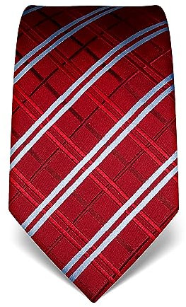 Vincenzo Boretti Cravate homme, pure soie, haute densité de tissage, anti-tâches, anti-salissures, hydrofuge, longue, accessoire pour la chemise et costume - motif à carreaux bordeaux