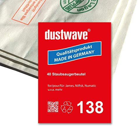 Superpack - 40 Staubsaugerbeutel passend für Nilfisk - Org. Beutel: GV15020EU Bodenstaubsauger - dustwave® Premiumqualität - Made in Germany