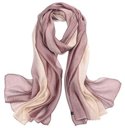 Scarf for Women Cotton Silk Scarves Elegant Gradient Color Lightweight Fashion for Spring Winter Scarves Shawl Wraps (Brown)