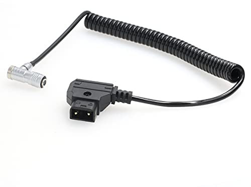 Eonvic IKAN Portkeys BM5 BM7 Monitor Coiled Power Cable D-Tap to Right Angle 4 pin Female (Right Angle Cable)