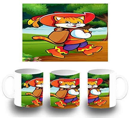 MERCHANDMANIA TAZA DE PLASTICO EL GATO CON BOTAS plastic mug