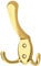 Gedotec Garderobenhaken Vintage - Kleiderhaken JUNA (Doppelhaken 123 x 76 mm,Messing Poliert) - Doppelhaken Antik - Haken für die Garderobe - Kleiderhaken Vintage, Rustikal - Jackenhaken Retro