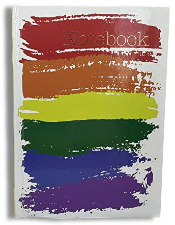 Maturi Taccuino A5 con copertina rigida, design arcobaleno con dettagli in lamina d'oro e finitura lucida