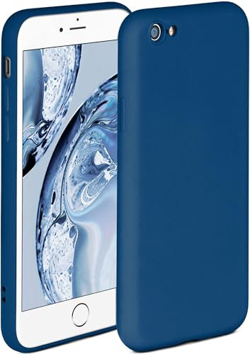 ONEFLOW Coque Souple Compatible avec iPhone 6s / iPhone 6, Coque en Silicone, Bord surélevé pour la Protection d'écran, Double Couche, Coque Souple pour téléphone - Bleu Mat