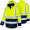 Safetytex Winter Warnschutz Parka - Arbeitsjacke - Warnschutzjacke - Outdoor Warnjacke - wasserdicht & winddicht - fluoreszierend gelb - Größe L