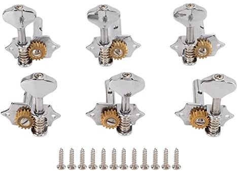 Clavijas de Afinación de Guitarra, 6 Piezas de Clavija de Afinación de Cuerdas de Guitarra, Sintonizador Abierto de Metal, Juego de Cabeza de Máquina para Llave Acústica Eléctrica(Astilla)