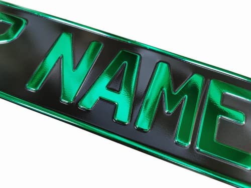 Schild Namenschild LKW Fahrer Autofahrer Anthrazit/Schwarz Farbe vom Text ist in Grün Metallic Folie farbig Truck Funschild