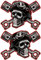 Samunshi 2X Vintage Totenkopf Set Aufkleber Autoaufkleber für Motorrad Fahrrad Roller oder Auto Sticker Chopper Hot Rod Bopper Enduro Motocross Rockabilly Vin (20x16cm 2X Vintage Totenkopf Set)
