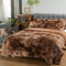 AShanlan Warme Plüsch Bettwäsche 135x200 Flauschig Winter Bettbezug Langhaar Flausch Fleece Plüschbettwäsche Set mit Reißverschluss Kopfkissenbezug Ombre Taupe - 135 x 200 + 80 x 80 cm