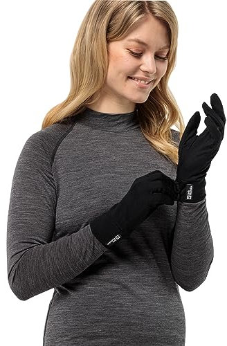 Jack Wolfskin Unisex Merino Glove Handschuh, Black, M