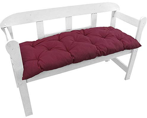 NYVI Bankauflage Ibiza 140x45 cm Beere 2er Set - Polsterauflage für Gartenbänke Gemütlich & Langlebig - Sitzauflagen für Bänke Outdoor & Indoor - Sitzkissen Auflage Bank Sitzbank