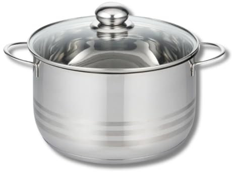 ELO Kochtopf Edelstahl Induktion 24 cm Mit Glasdeckel, Grau 5