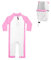 weVSwe Baby Badeanzug Rash Guard UPF Sonnenschutz Langarm Säugling Sonnenhut Verstellbare Schnur Rosa Bär 18-24 Monate