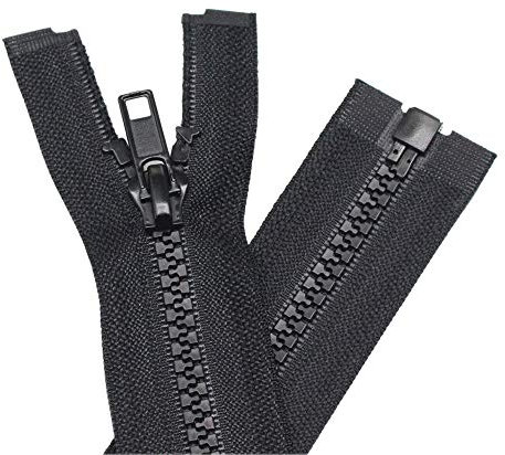 YaHoGa 2 Stück 13 cm Reißverschluss Kunststoff 5mm teilbar Reissverschluss Reißverschluss für Jacken Schwarz (13 cm)