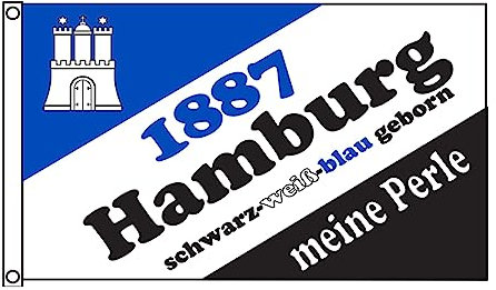 Stormflag Hamburg Flagge 2x3ft Flagge Hamburg Meine Perle Wappen 60 x 90 cm Polyester