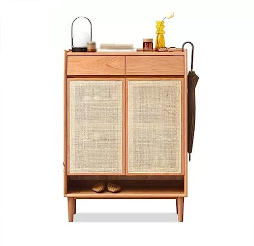 Scarpiera per Ingresso Scarpiera in legno massello divisorio for la casa Armadio for portico Soggiorno Armadio in rattan in legno di ciliegio Armadietto for balcone Armadietto Porta Scarpe ( Color : A