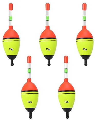 Cerioll Angeln Bobber Float,Posen Angeln Schwimmer,5 Stück 15g Angelposen Nacht-Angeln,Angelposen Und Bobbern,Leuchtend Angeln Schwimmt Posen Set,Posen Angeln Set,Angelposen Angeln Schwimmt Set
