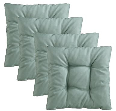 Traumnacht Stuhlkissen Cozy 4er Set, Bequeme Sitzkissen für Gartenstuhl, Küche oder Esszimmer, Indoor u. Outdoor, 38 x 38 x 6 cm, türkis