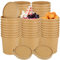 VIDETOL 50 PCS Kraft Soup Containers with Lids, 12 oz Disposable Soup Cups, Brown Food Containers for Ice Cream, Hot Soup, Salad