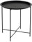 Acomoda Textil – Mesa Auxiliar Plegable de Metal para Recibidor, Salón y Oficina. Mesita de Café Redonda para Centro con Bandeja Extraíble Decorativa, Cómoda y Ligera 47x51 cm. (Negro)