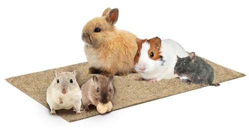 La cordeline 2 Stück Katzenstreumatte, Hanf, Natur, 25 x 40 cm, 1000 g/m², Käfigboden für Nagetiere, Kaninchen, Hamster usw