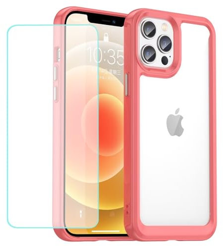 Wanyuexes Coque pour iPhone 11 Pro Case 5.8 Verre Trempé, Anti-Jaunissement Protection Militaire Étui de Mince Bumper Housse pour iPhone 11 Pro Rouge