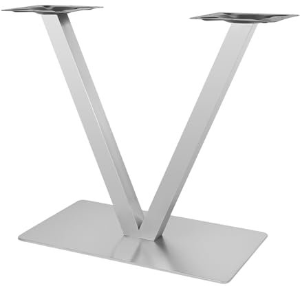 lalaleny Pieds de table en acier inoxydable - En forme de V / en X - Support de table pour tables basses, tables à manger (forme en V, 70 cm)