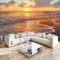 Papeles Pintados de Pared océano puesta de sol playa Fotomurales 400x280 cm Tejido No Tejido Papel Tapiz Fotográfico Decorativos Murales Dormitorio Oficina Hotel Spa
