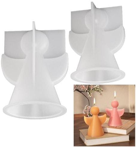 Goldyida 2 Stück Engel Silikon Kerzenform - 3D Gießformen Kit für DIY Kerzen, Seife, Gips und Handwerk