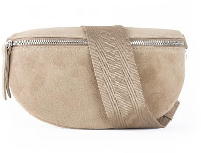 lePelou Bauchtasche aus Veloursleder, Wildleder Bauchtasche, Festival Tasche, Cross Body Tasche, Gürteltasche, Geschenk (Beige 5, M)