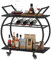 Mudmasa Servierwagen Küchenwagen Rollwagen Schwarz, Mobiler Bar-Servierwagen auf Rädern mit Weinflaschenregalen, Beistellwagen für Küche, Esszimmer, Bar, Industrie, 76 x 40.5 x 84 cm (BxTxH)