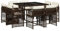 vidaXL Garten Essgruppe 9-TLG., Gartenmöbel Set Tisch mit 8 Stühle, Gartengarnitur mit Kissen, Sitzgruppe Essgarnitur Terrasse, Braun Poly Rattan