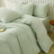 Nayoroom Musselin Bettwäsche 135x200 Baumwolle Grün Angenehme Aesthetic Bettwäsche-Sets 2teilig Salbeigrün Modern Einfarbig 100% Baumwoll Bettbezug mit Reißverschluss und 1 Kissenbezug 80x80 cm